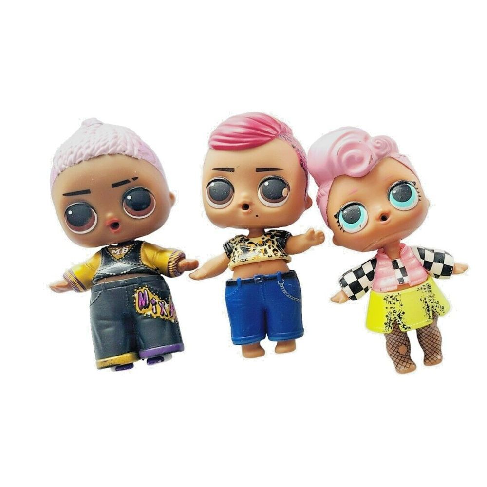 LOL Surprise Doll Lot of 3 Pink Hair‎ Leopard Print Streetwear Outfits